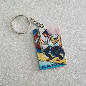 El Borracho Loteria Keychain